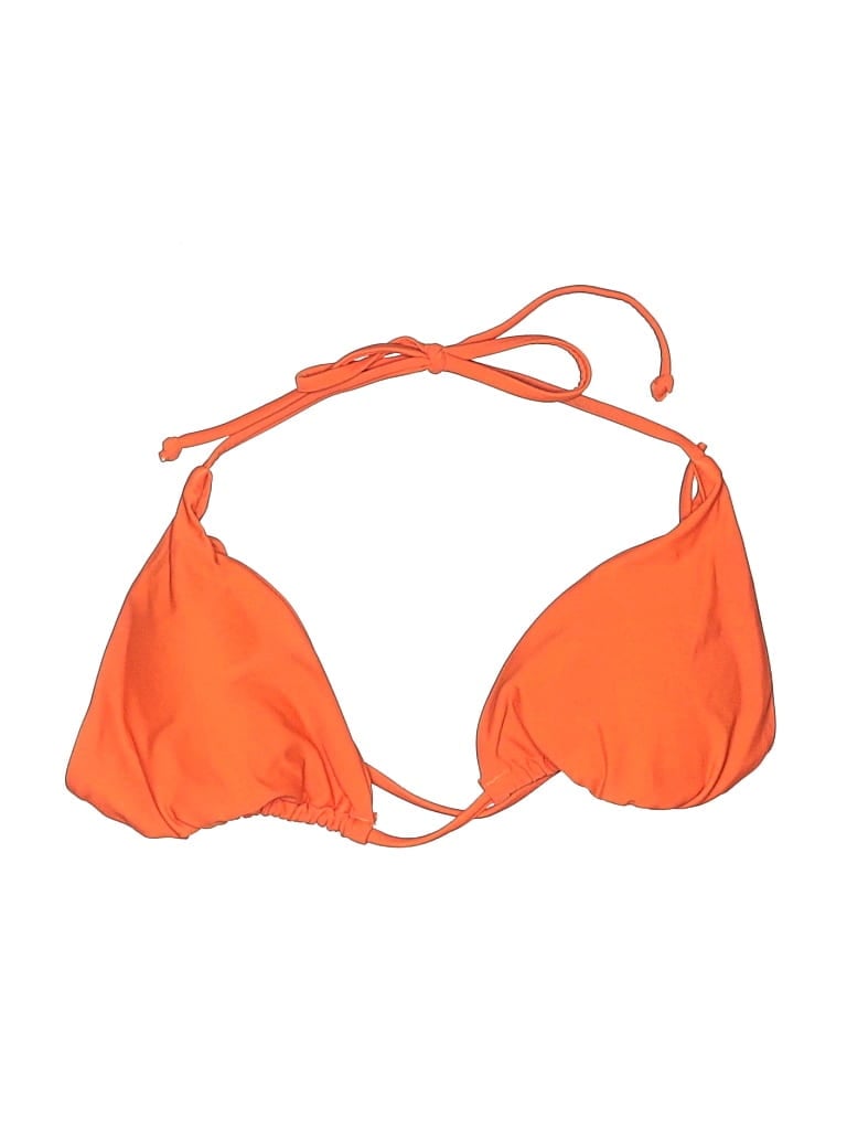 Pre-owned Unbranded Swimsuit Top Orange Solid Pattern Swimwear