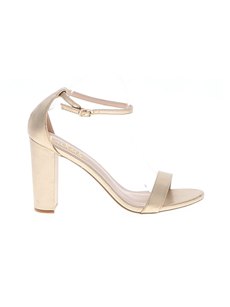 Click to view more detailed imagery on our partner's website Pre-owned Lulus Heels In Gold
