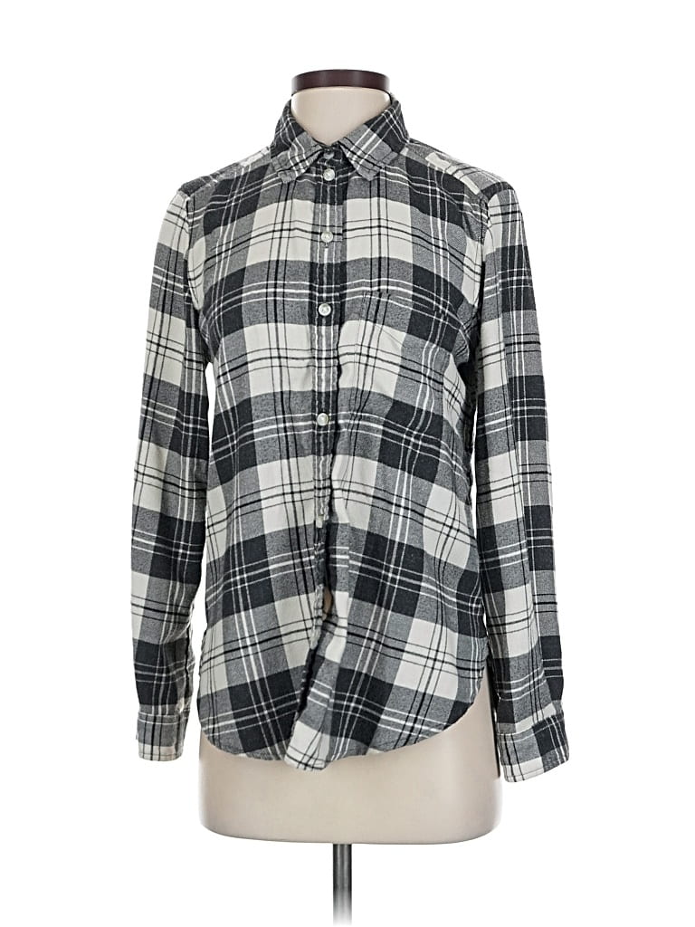 Pre-owned American Eagle Outfitters Long Sleeve Button Down Shirt In Gray