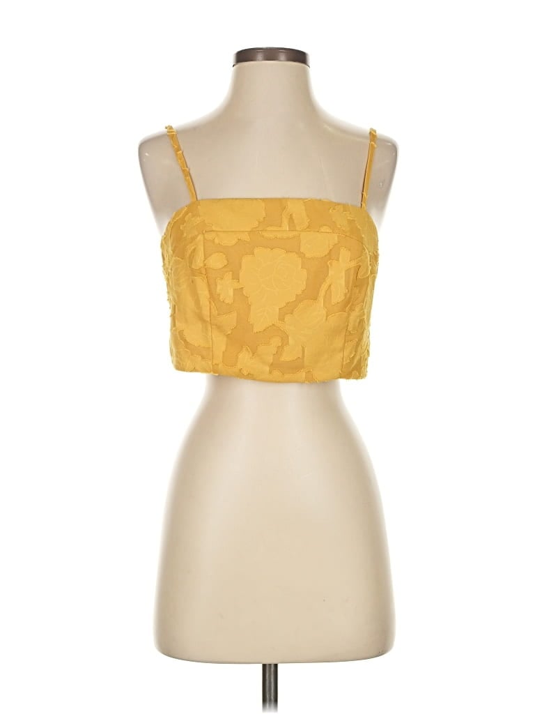 Pre-owned Lulus Sleeveless Top Yellow Square Neckline Tops