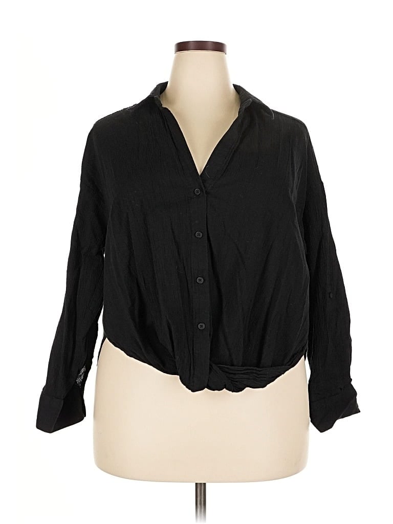 Pre-owned Torrid Long Sleeve Blouse In Black