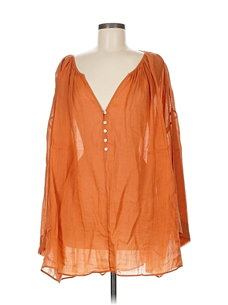 Massimo Dutti 3/4 Sleeve Blouse In Orange