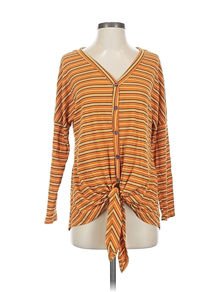 Pre-owned Andree By Unit Long Sleeve Blouse In Orange