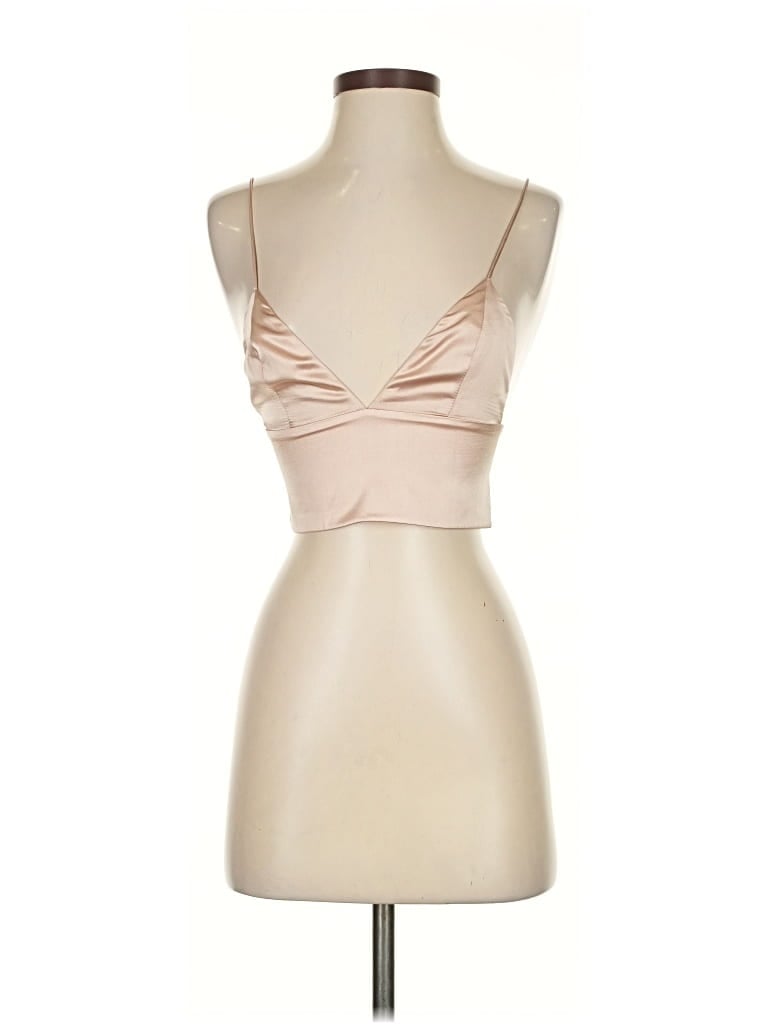 MESHKI Pre-owned Sleeveless Top Tan Sweetheart Neckline Tops In Brown