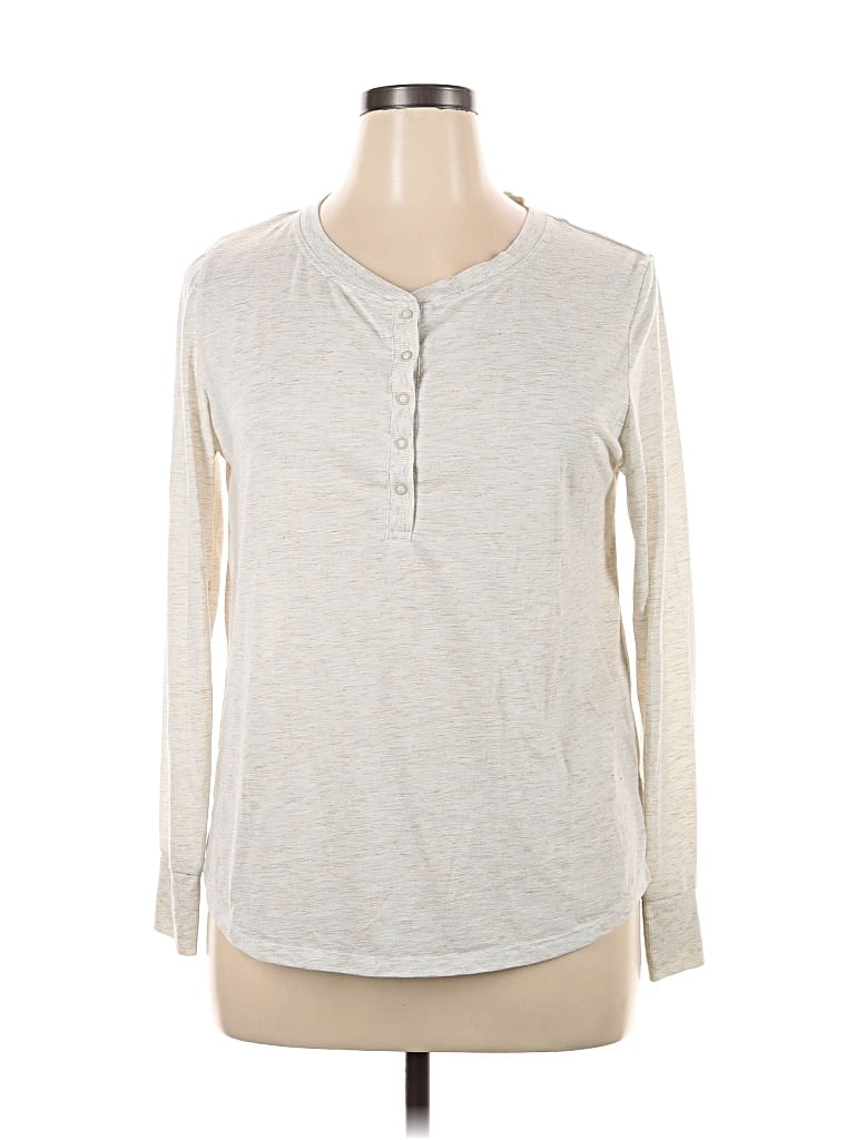 Pre-owned Stars Above Long Sleeve Henley Shirt In White