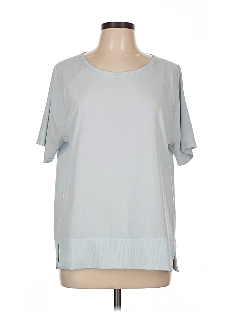 STYLUS Pre-owned Short Sleeve Top Gray Crew Neck Tops