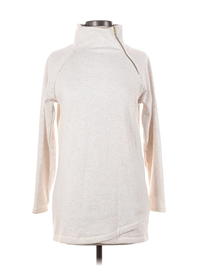 Pre-owned Athleta Turtleneck Sweater In White