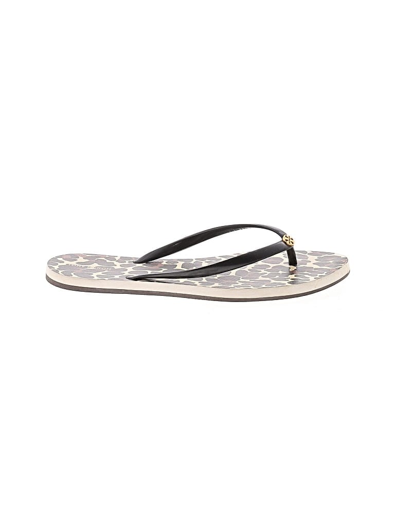 Pre-owned Tory Burch Flip Flops In Black