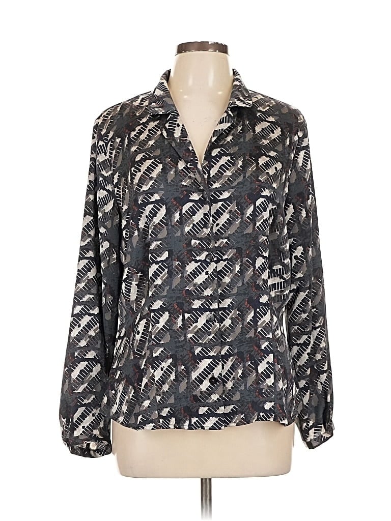 NIC + ZOE Pre-owned Long Sleeve Blouse In Gray