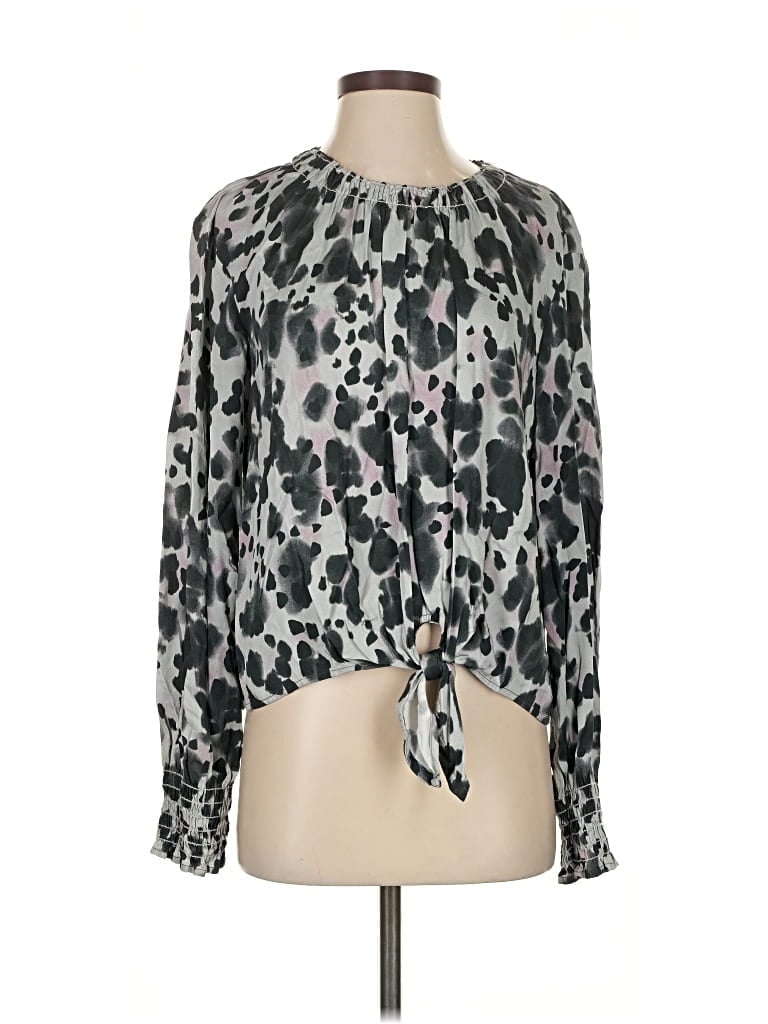 Pre-owned Bella Dahl Long Sleeve Blouse In Gray