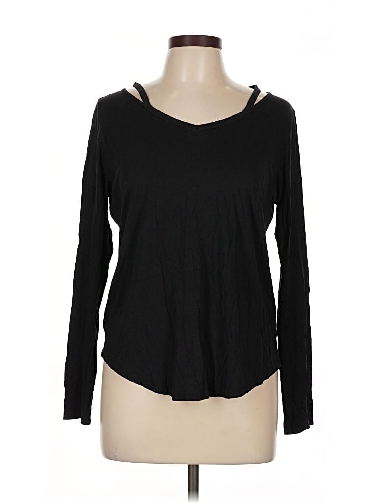 Pre-owned Ann Taylor Loft Long Sleeve T-shirt In Black