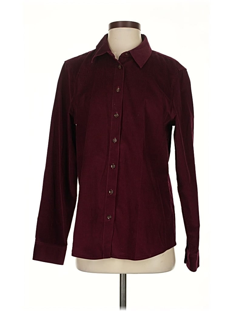 ORVIS Pre-owned Long Sleeve Button Down Shirt In Burgundy