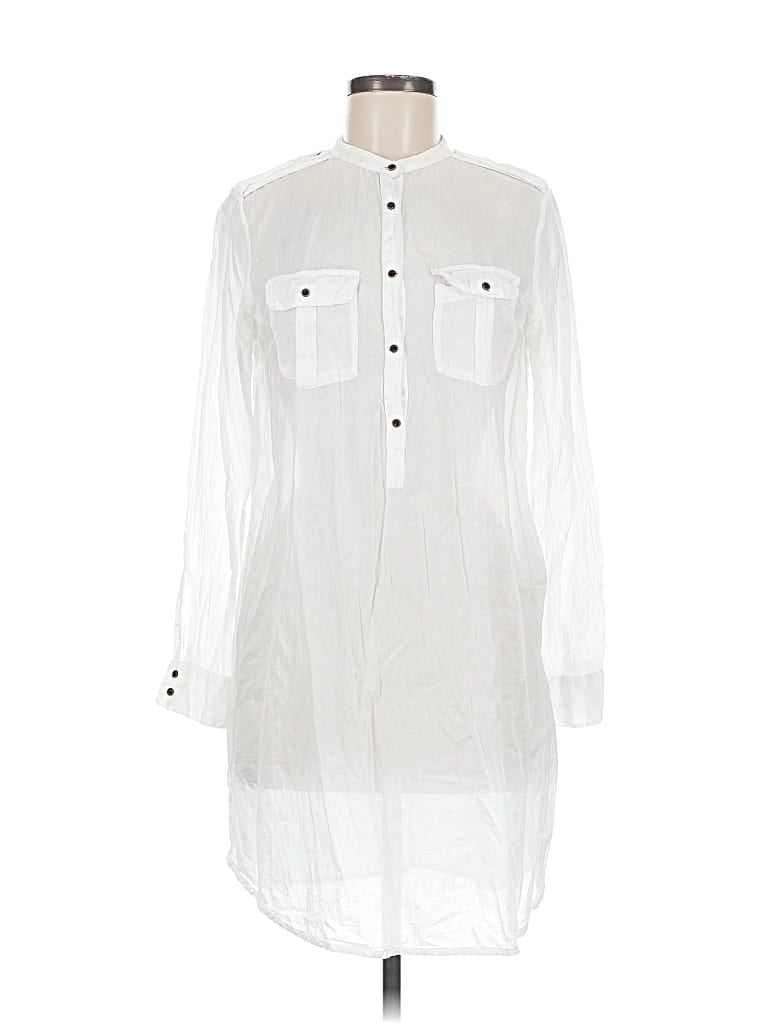 Pre-owned Zara Basic Casual Dress In White