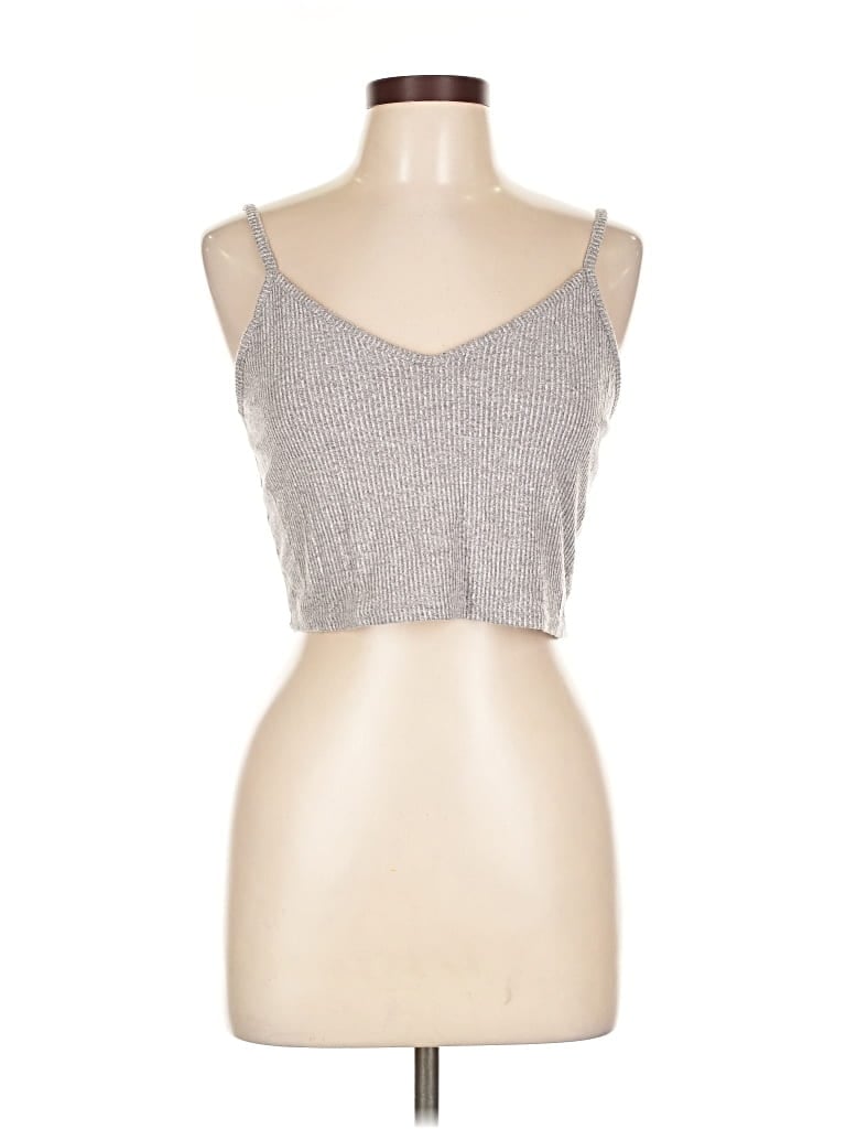 Pre-owned Open Edit Tank Top Silver Sweetheart Neckline Tops