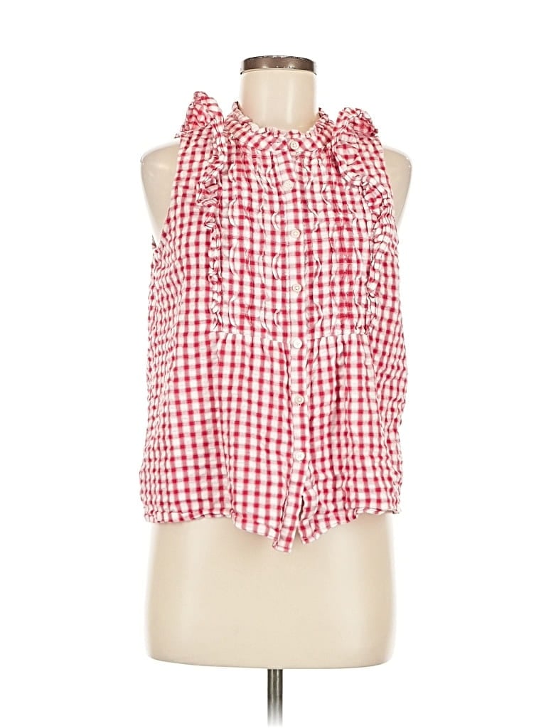 Pre-owned Ann Taylor Loft Sleeveless Blouse In Red