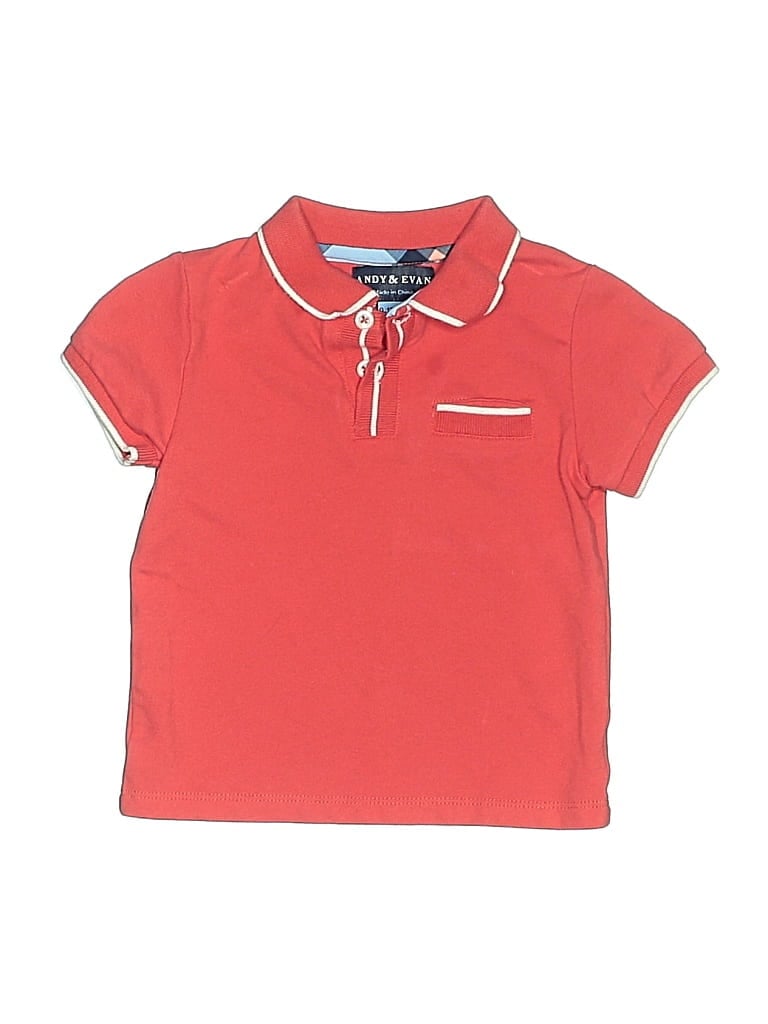 ANDY & EVAN Pre-owned Babies' Short Sleeve Polo Shirt In Red