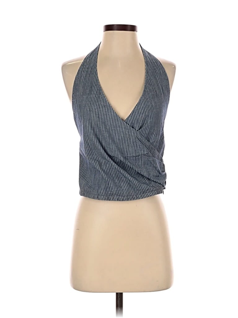 Pre-owned Mng Sleeveless Blouse In Blue