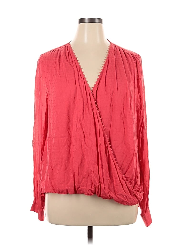 Pre-owned Laundry By Shelli Segal Long Sleeve Blouse In Red