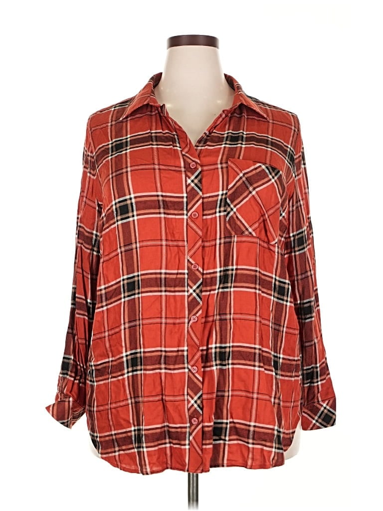 Pre-owned Denim 24/7 Long Sleeve Button Down Shirt In Red