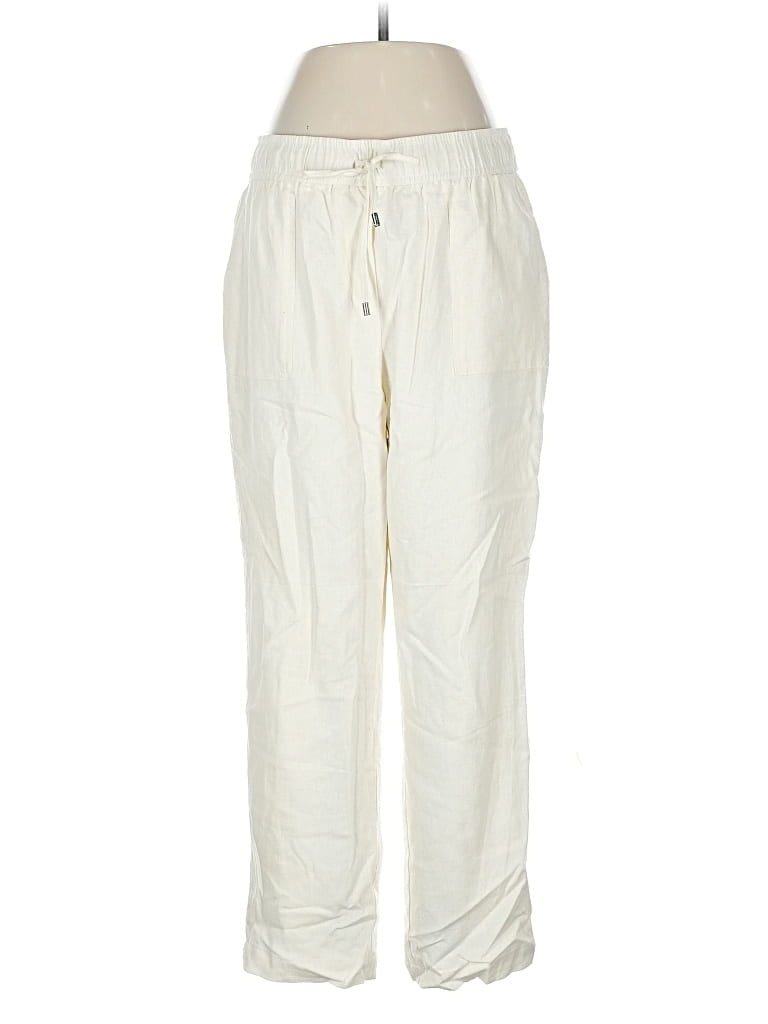 Pre-owned Calvin Klein Linen Pants In White