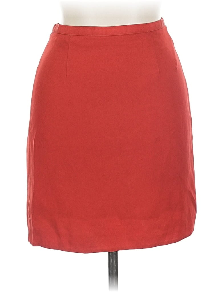 Pre-owned Georgiou Silk Skirt In Red