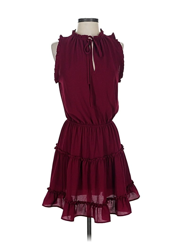 Pre-owned Fab'rik Casual Dress In Burgundy