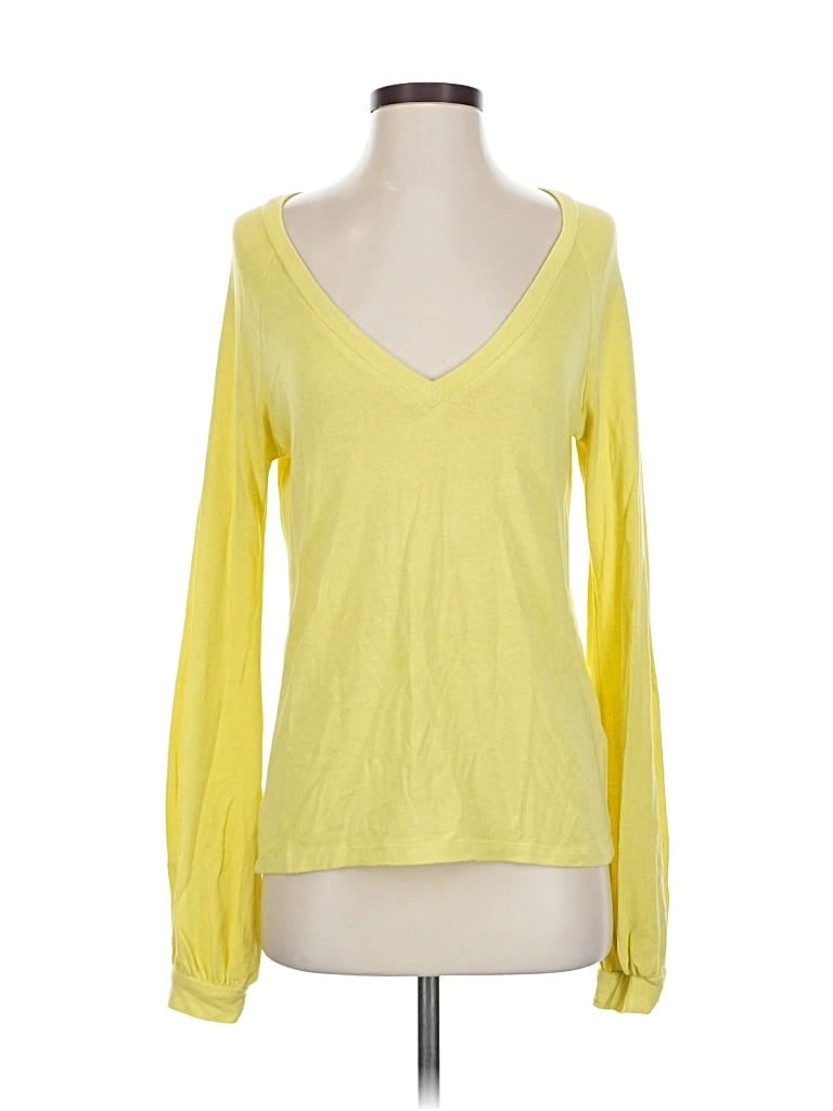Pre-owned Lulus Long Sleeve T-shirt In Yellow