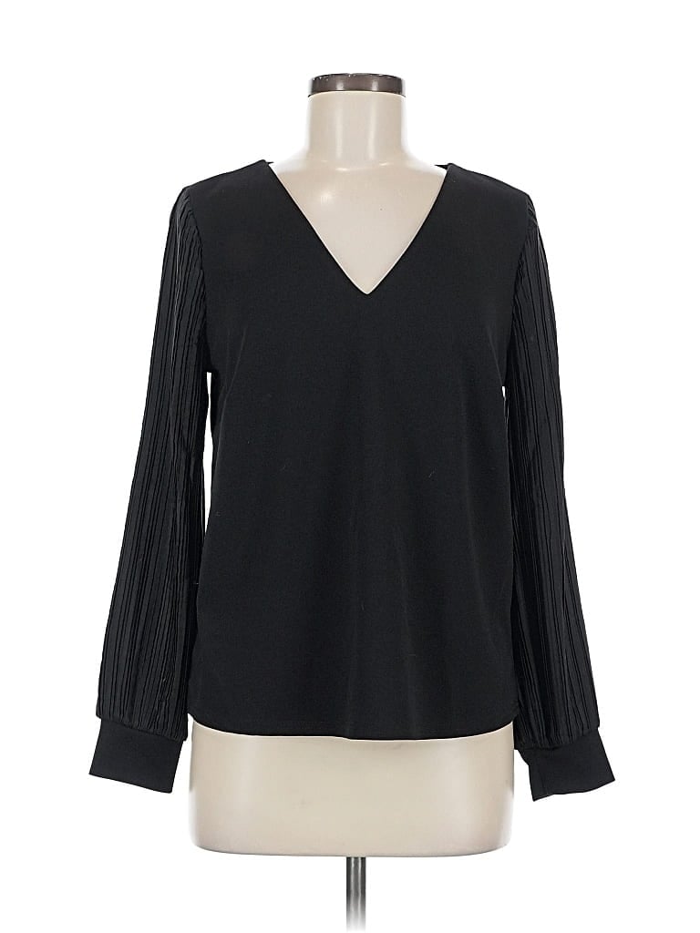 Pre-owned Melloday Long Sleeve Blouse In Black