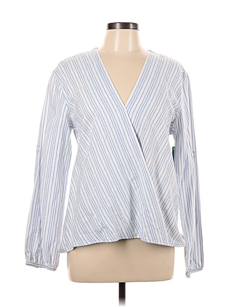 Pre-owned Remade Long Sleeve Blouse In Blue