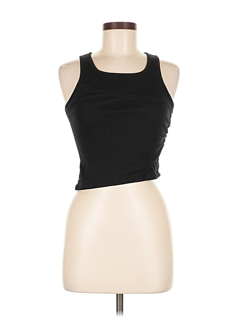 Pre-owned Open Edit Sleeveless Top Black Halter Neckline Tops