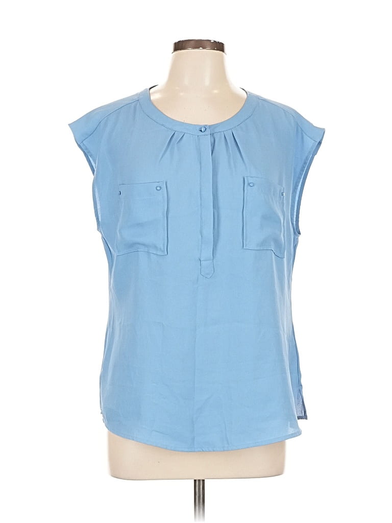 JOE FRESH Pre-owned Short Sleeve Blouse In Blue