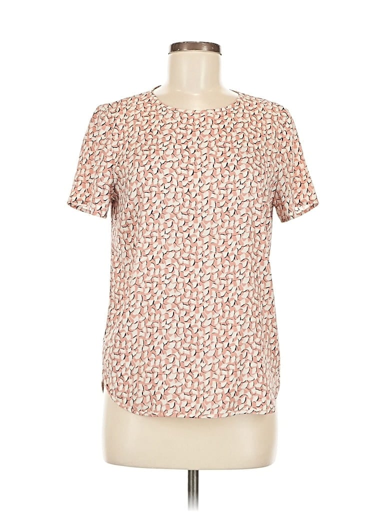 Pre-owned Ann Taylor Short Sleeve Blouse In Orange