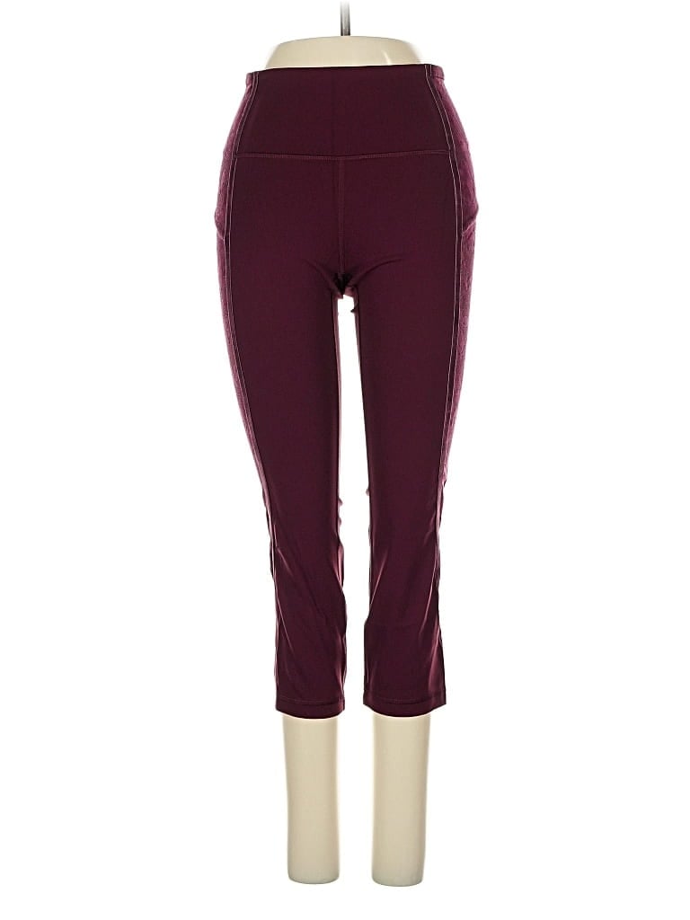 Pre-owned Lululemon Athletica Active Pants In Burgundy