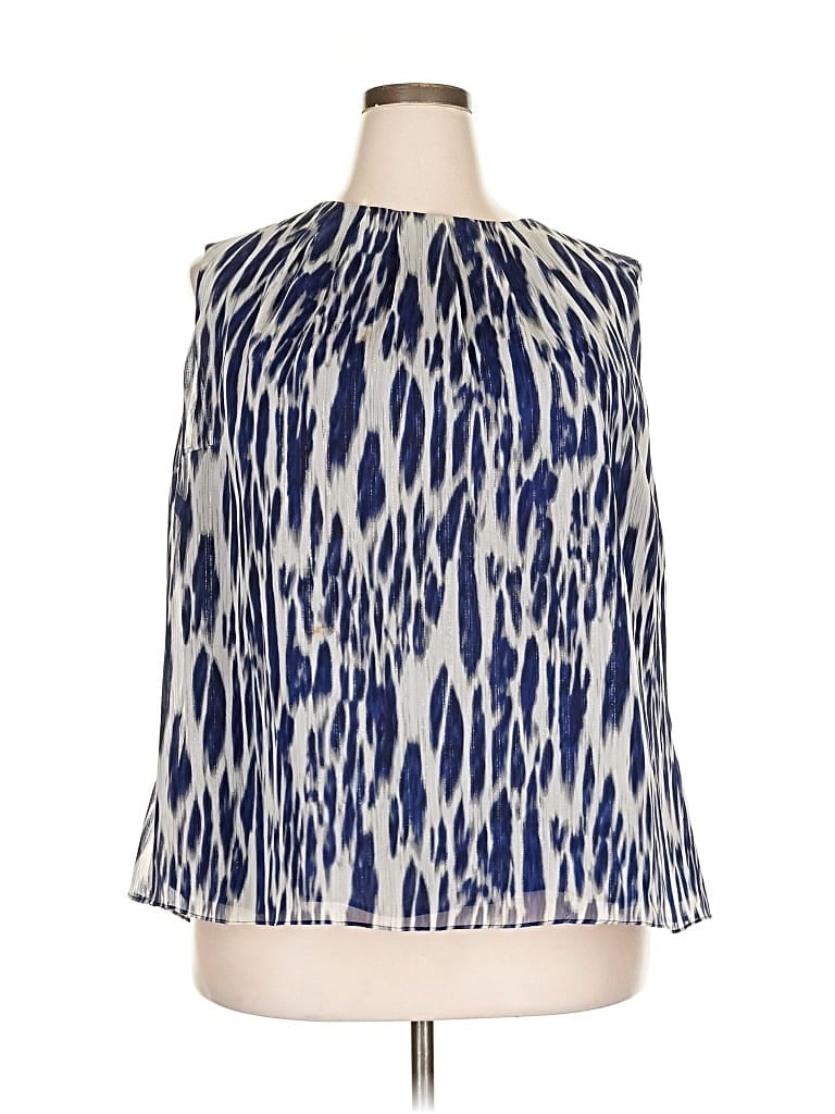 Pre-owned Jones New York Collection Sleeveless Blouse In Blue