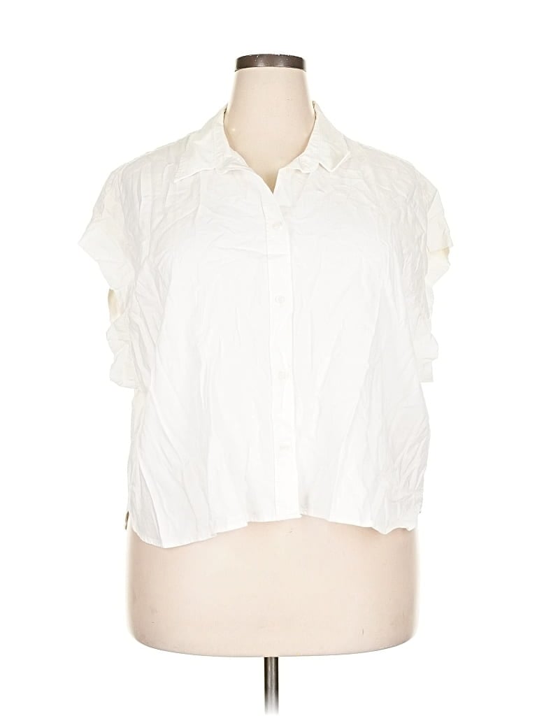 Gap Short Sleeve Blouse In White