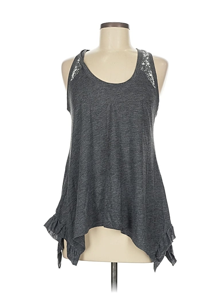 ROUTE 66 Pre-owned Tank Top Gray Halter Neckline Tops