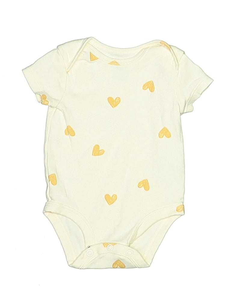 Pre-owned Carter's Babies' Short Sleeve Onesie In Yellow