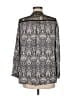 Amrita Singh 100% Silk Paisley Silver Long Sleeve Silk Top Size M - photo 2