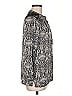 Amrita Singh 100% Silk Paisley Silver Long Sleeve Silk Top Size M - photo 4