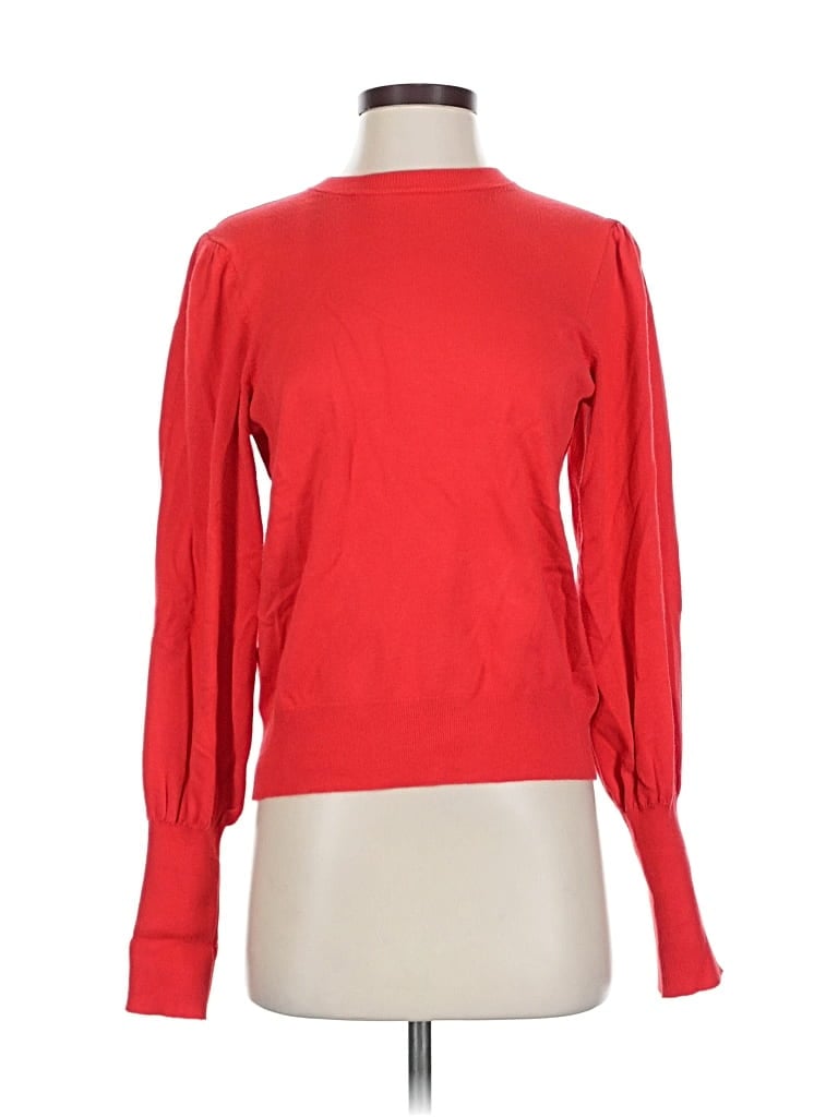Pre-owned The Drop Long Sleeve Top Red Boatneck Tops