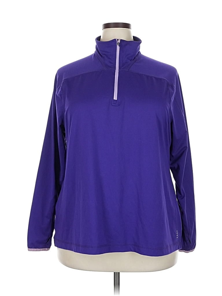 Pre-owned Lands' End Long Sleeve Blouse In Purple
