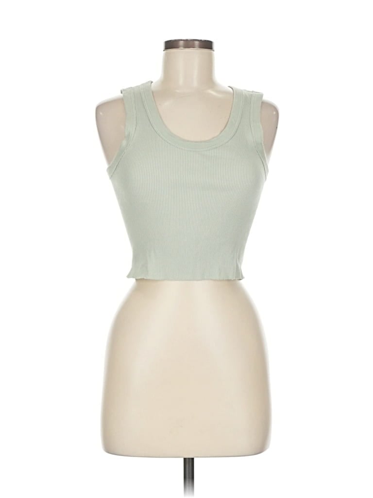 Pre-owned Brandy Melville Tank Top Green Strapless Neckline Tops