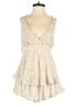 Polly 100% Polyester Polka Dots Ivory Cocktail Dress Size 0 - photo 1