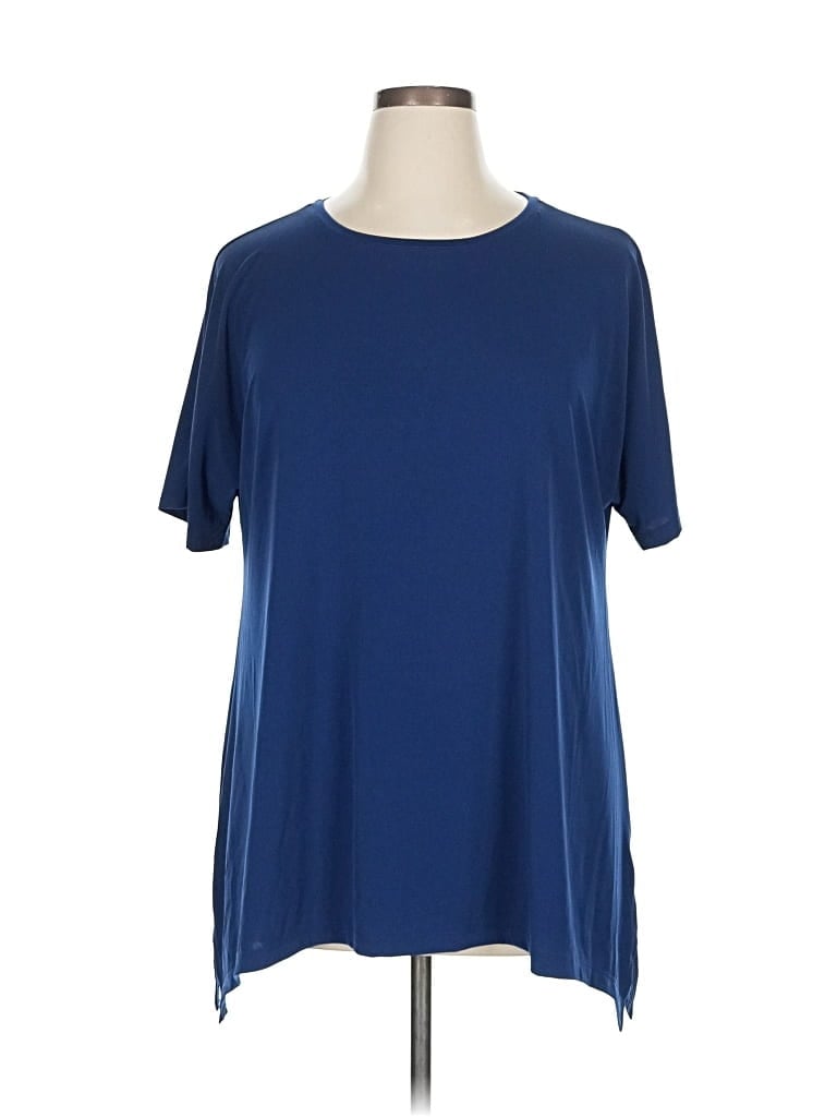 Pre-owned Liz Claiborne Career Short Sleeve T-shirt In Blue