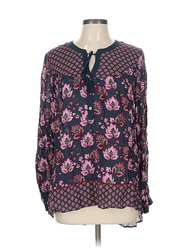 Pre-owned Dr2 Long Sleeve Blouse In Burgundy