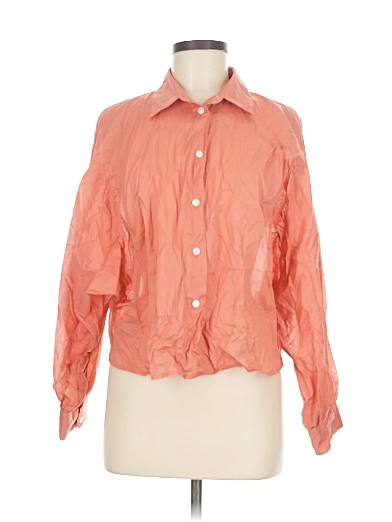 Pre-owned Banana Republic Factory Store 3/4 Sleeve Button Down Shirt In Orange