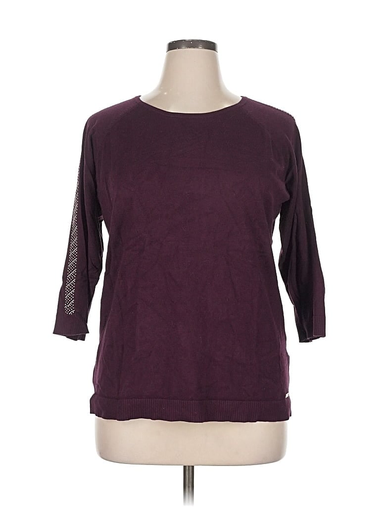 Pre-owned Calvin Klein Pullover Sweater In Burgundy