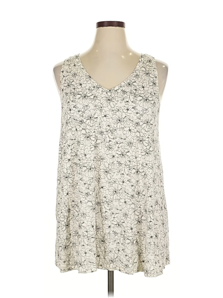 Pre-owned Lane Bryant Sleeveless T-shirt In White