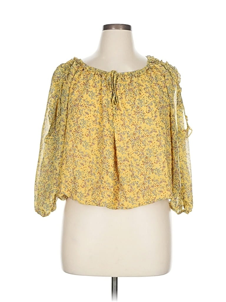 Max Studio 3/4 Sleeve Blouse In Yellow