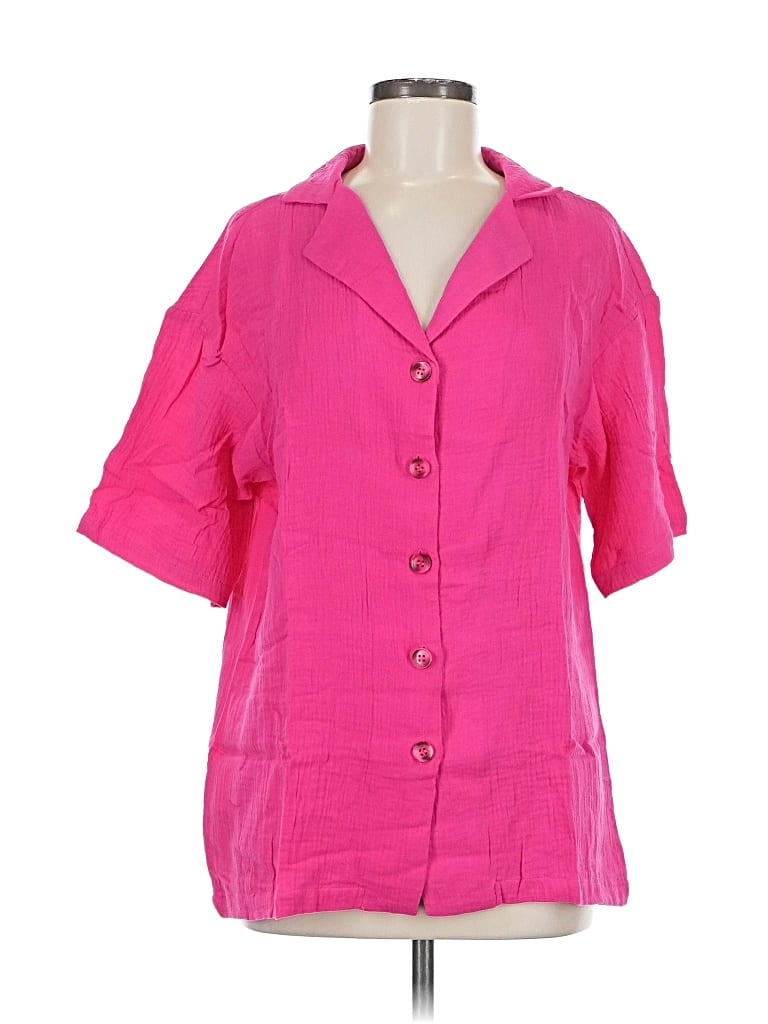 Automet Short Sleeve Blouse In Pink